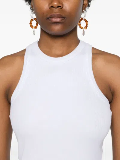 Modes Garments Ribbed Tank Top In White