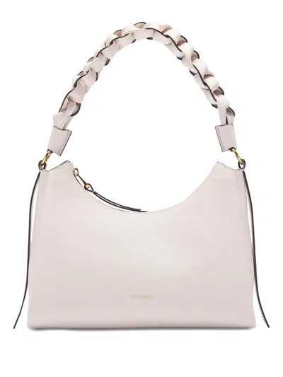 Coccinelle Medium Boheme Shoulder Bag In White