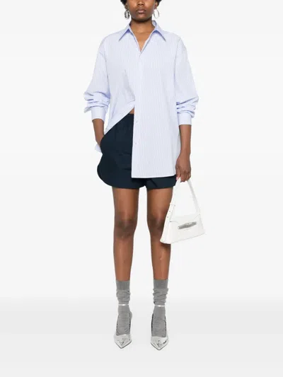 Modes Garments Striped Cotton Shirt In Blue