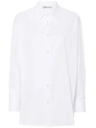 Modes Garments Long-sleeve Cotton Blouse In White