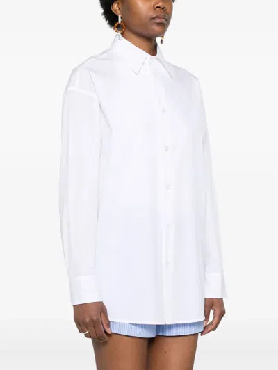 Modes Garments Long-sleeve Cotton Blouse In White