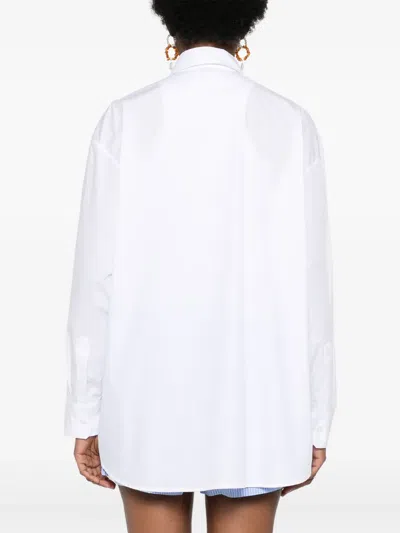 Modes Garments Long-sleeve Cotton Blouse In White