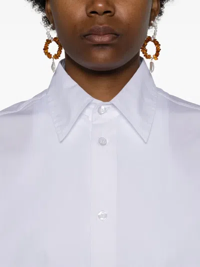 Modes Garments Long-sleeve Cotton Blouse In White