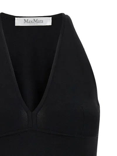 Max Mara '1234 Armida' V-neck Top In Black