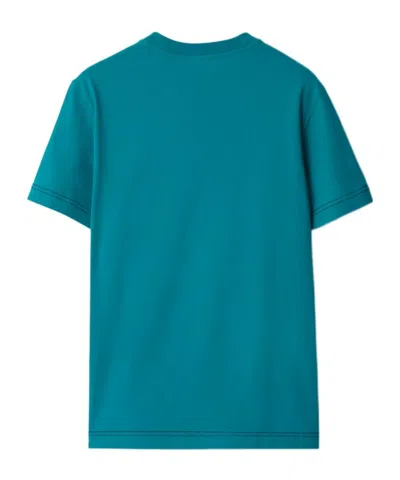Burberry Contrast-stitching Cotton T-shirt In Green