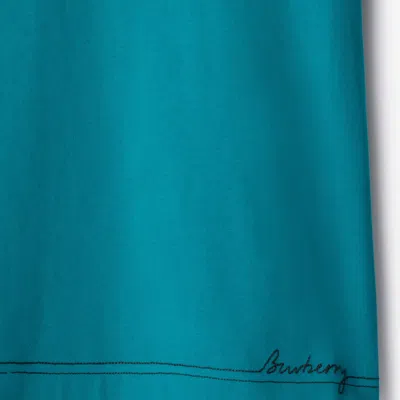 Burberry Contrast-stitching Cotton T-shirt In Green