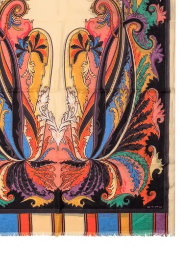 Etro All-over Printed Scarf In Neutrals