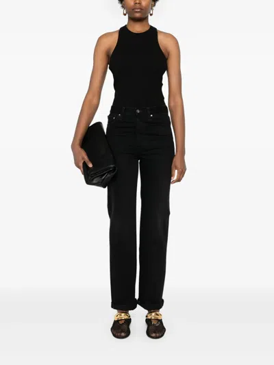 Modes Garments Ribbed Tank Top In Black