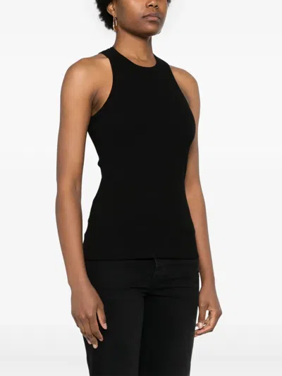Modes Garments Ribbed Tank Top In Black