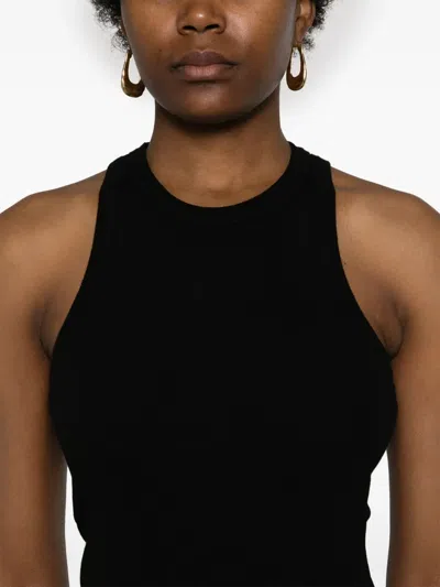 Modes Garments Ribbed Tank Top In Black