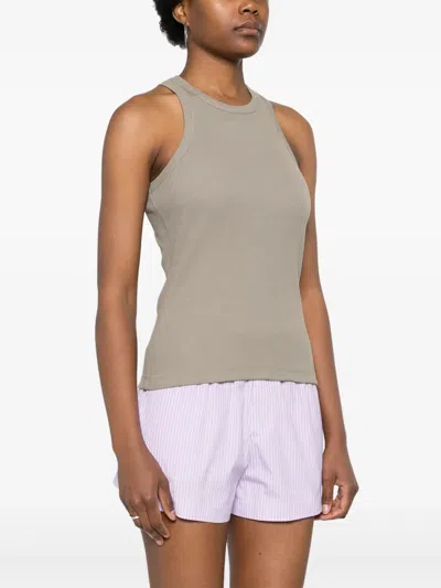 Modes Garments Ribbed Tank Top In Neutral