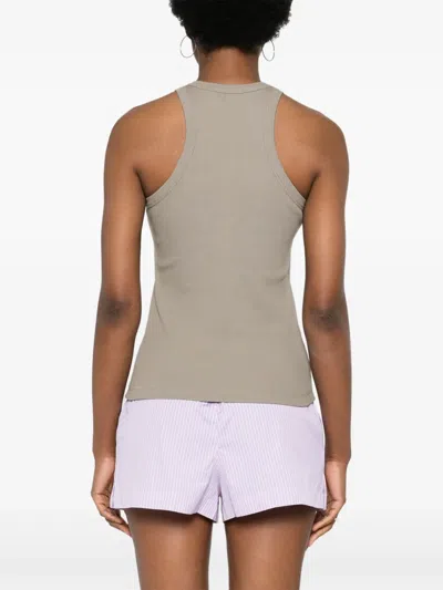 Modes Garments Ribbed Tank Top In Neutral