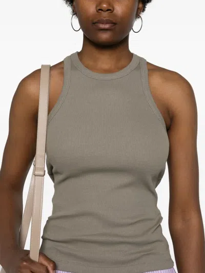 Modes Garments Ribbed Tank Top In Neutral