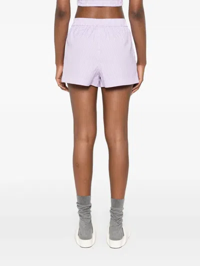 Modes Garments Striped Cotton Shorts In Pink