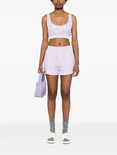 Modes Garments Striped Crop Top In Pink