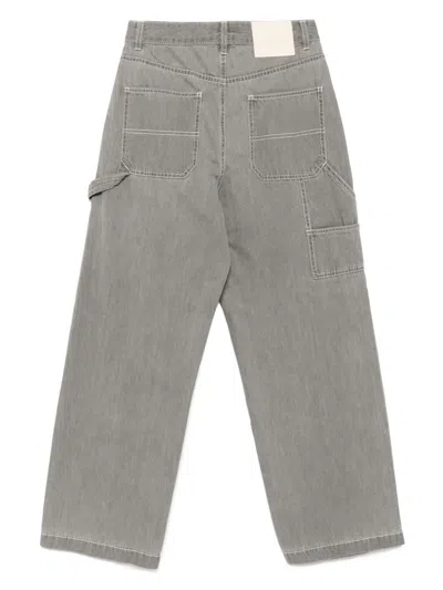 Chocoolate Wide-leg Work Jeans In Grey