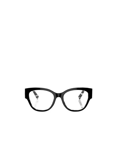 Dolce & Gabbana Eyewear Oval Frame Glasses In 3372 Black On Zebra