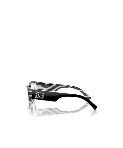 Dolce & Gabbana Eyewear Oval Frame Glasses In 3372 Black On Zebra