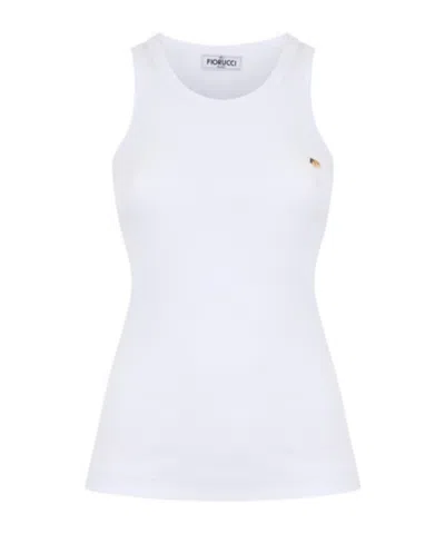 Fiorucci Angel Patch Ribbed Tank Top In White
