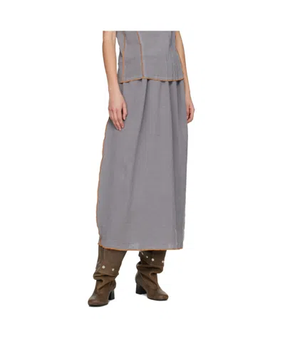 Baserange Max Maxi Skirt In Gray