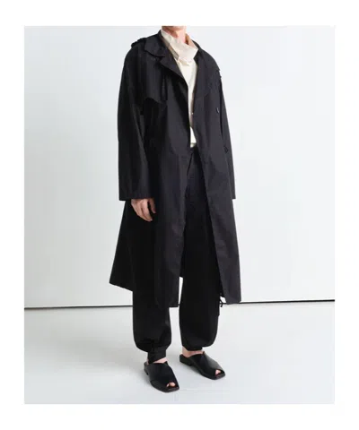 Lemaire Wool Coat In Bk Black