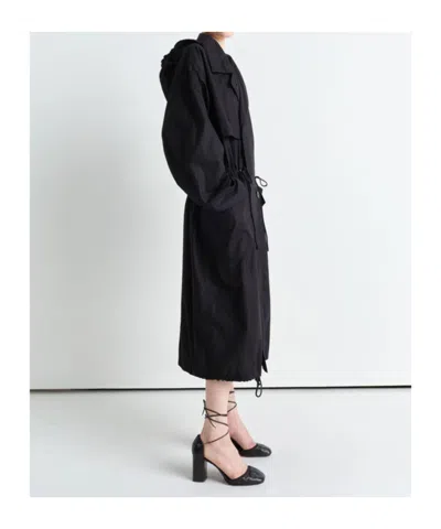 Lemaire Wool Coat In Bk Black