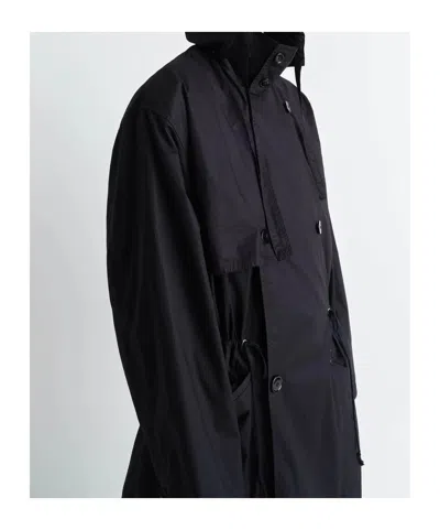 Lemaire Wool Coat In Bk Black