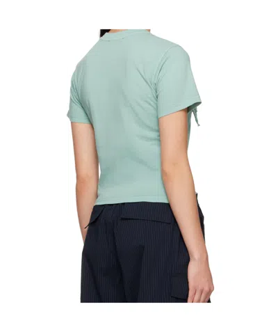 Ottolinger Blue Distressed Fitted T-shirt In Green