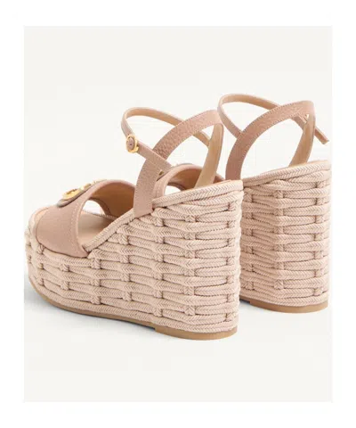 Valentino Garavani Wedge Espadrillas Vlogo Signature T. 45 In Pink