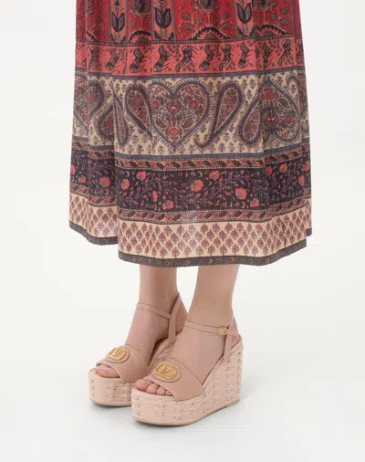 Valentino Garavani Wedge Espadrillas Vlogo Signature T. 45 In Pink