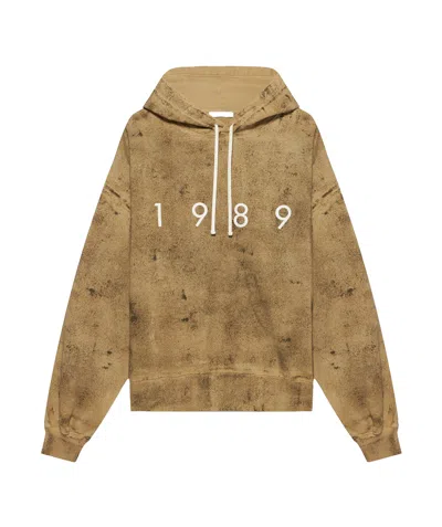 1989 Studio Brushed Cotton Hoodie With Embossed Logo In Neutral