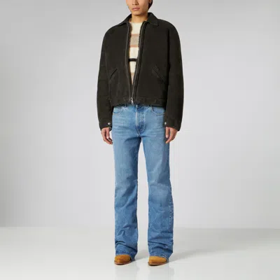 1989 Studio Suede Shearling Jacket With Embroidered Logo In Black