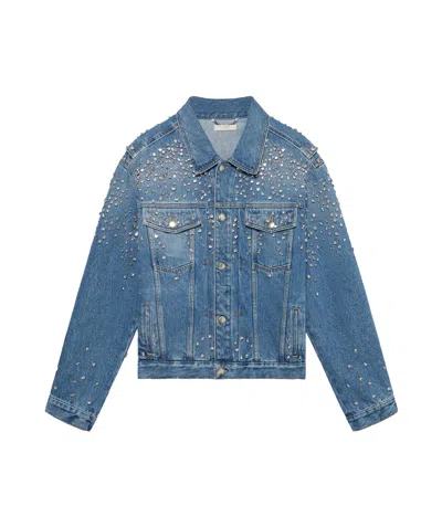 1989 Studio Denim Trucker Jacket Crystals Blue In Light Blue