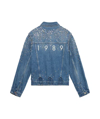 1989 Studio Denim Trucker Jacket Crystals Blue In Light Blue