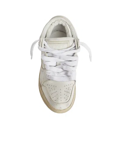 1989 Studio Lived-in Leather Skate Dirty Mid-top Sneakers In White