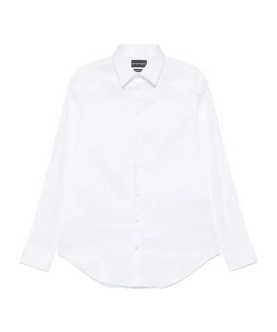 Emporio Armani Shirt Linen Collar Button-down In White