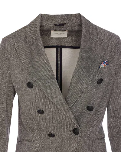 Circolo 1901 Double Breasted Buttons Closure Jacket In Gray
