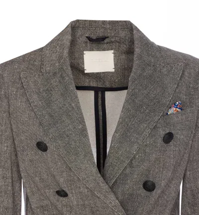 Circolo 1901 Double Breasted Buttons Closure Jacket In Gray