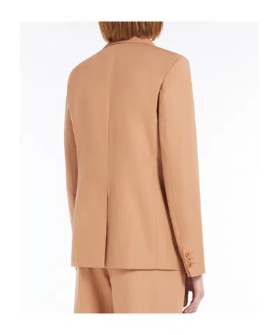 Weekend Max Mara Quito Cotton & Linen Canvas Wide Jacket In Desert-colored