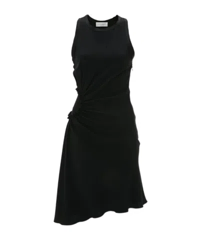 Victoria Beckham Ribbed Maxi Dress In Black