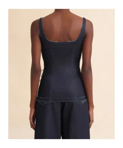 Marni Denim Corset Top In Blue Black