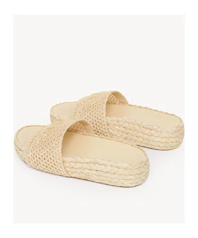 Chloé Sandalia Isla Natural Crochet Y Esparto In Neutral