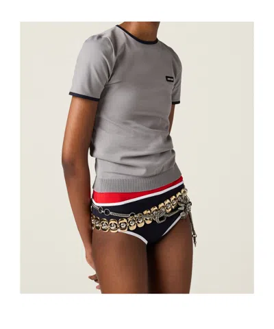 Miu Miu Lightweight T-shirt In Gray  Blue