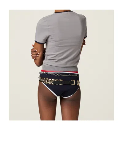 Miu Miu Lightweight T-shirt In Gray  Blue