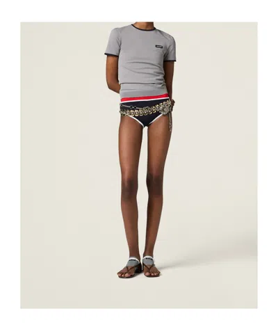 Miu Miu Lightweight T-shirt In Gray  Blue