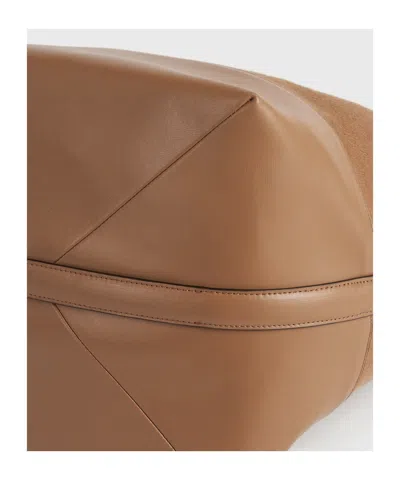Totême Double Wool Belted Tote In Camel