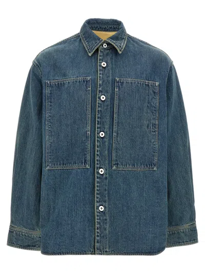 Jil Sander Denim Jacket Featuring Chest Pocket And Contrast Stitching In Blue