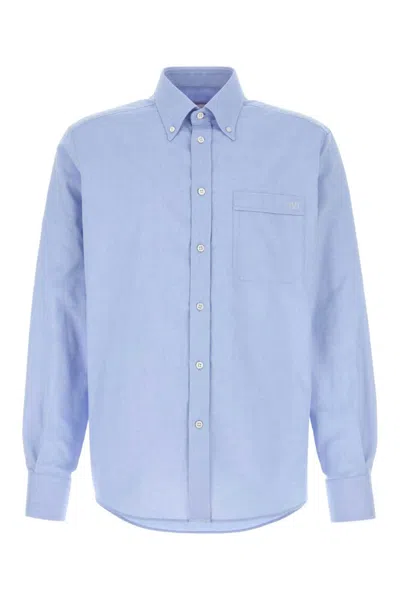 Valentino Regular Fit Pocket Shirt In Blue