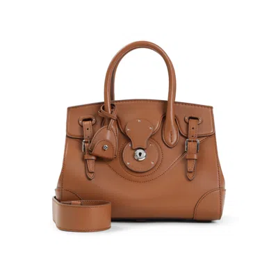 Ralph Lauren Collection Ricky 27 Calf Leather Handbag In Brown
