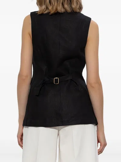 Posse Emma Linen Vest In Black